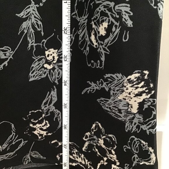 Romantic Black Floral Midi-Maxi Skirt | Slip Style Size M (Fits S) - Picture 2 of 5